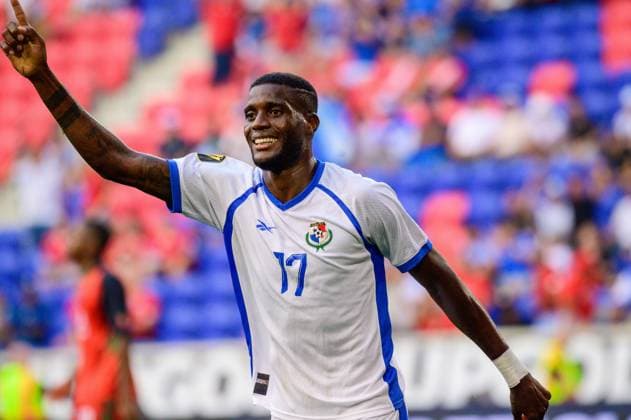 June 30, 2023, Harrrison, New Jersey, U.S: June 30, 2023, Harrison NJ- Panama player, JOSE FAJARDO (17) celebrates scoring a goal during the CONCACAF game held at the RedBull Arena in Harrison NJ Harrrison U.S. - ZUMArf1_ 20230630_zaf_rf1_010 Copyright: xRickyxFitchettx