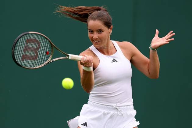 1st July 2023; All England Lawn Tennis and Croquet Club, London, England: Wimbledon Tennis Tournament Practice Day; Jodie Burrage during her practice session  ActionPlus12525409 ShaunxBrooks