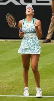Mandatory Credit: Photo by Dave Shopland Shutterstock (13984806d) USA s Madison Keys celebrates winning match point in the Final Rothesay International Eastbourne, Tennis, Day Six, Devonshire Park, Eastbourne, UK - 01 Jul 2023 Rothesay International Eastbourne, Tennis, Day Six, Devonshire Park, Eastbourne, UK - 01 Jul 2023  Copyright: xDavexShopland Shutterstockx 13984806d