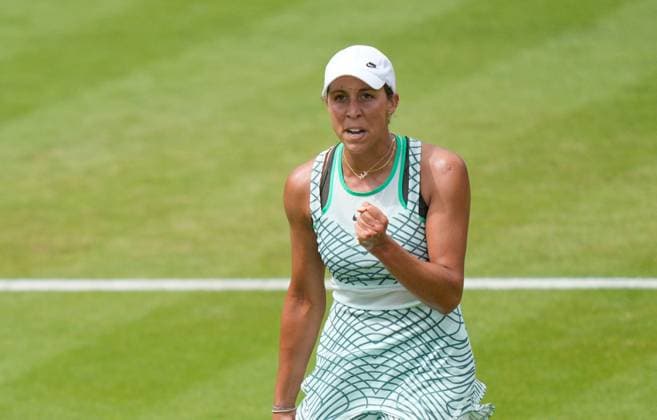 Mandatory Credit: Photo by Dave Shopland Shutterstock (13984806o) Winner USA s Madison Keys celebrates Rothesay International Eastbourne, Tennis, Day Six, Devonshire Park, Eastbourne, UK - 01 Jul 2023 Rothesay International Eastbourne, Tennis, Day Six, Devonshire Park, Eastbourne, UK - 01 Jul 2023  Copyright: xDavexShopland Shutterstockx 13984806o