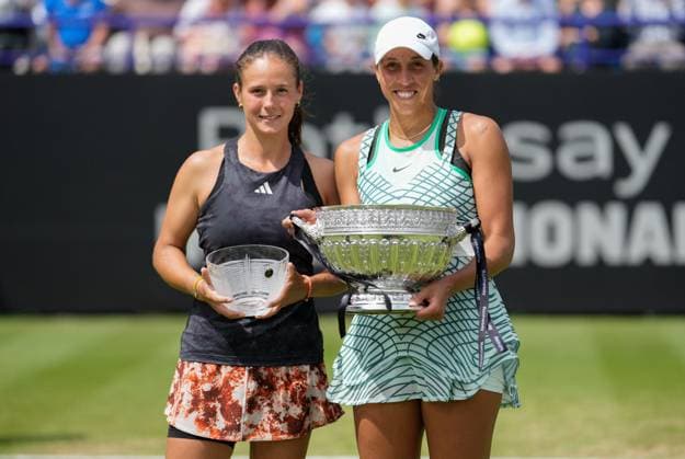 Mandatory Credit: Photo by Dave Shopland Shutterstock (13984806z) Winner USA s Madison Keys (right) with Runner Up Russia s Daria Kasatkina Rothesay International Eastbourne, Tennis, Day Six, Devonshire Park, Eastbourne, UK - 01 Jul 2023 Rothesay International Eastbourne, Tennis, Day Six, Devonshire Park, Eastbourne, UK - 01 Jul 2023  Copyright: xDavexShopland Shutterstockx 13984806z