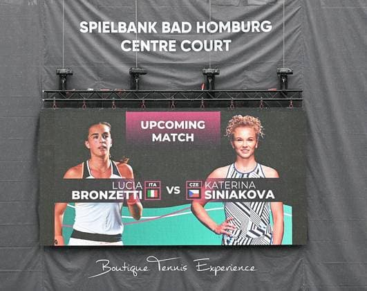 01.07.2023 Tennis, WTA, Tennis Damen Bad Homburg Open 2023 Finale Lucia Bronzetti (ITA) gegen Katerina Siniakova (Tschechien) emspor, DFL regulations prohibit any use of photographs as image sequences and or quasi-video