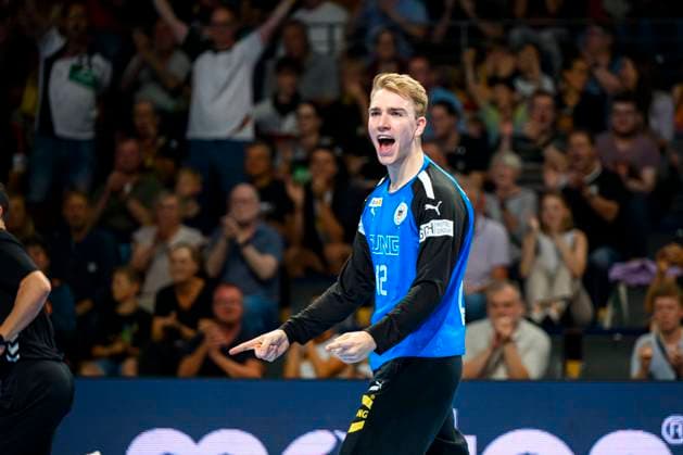 Berlin, 29. Juni 2023: Handball U21, U 21 WM - Finalrunde - Halbfinale - Deutschland - Serbien Torhueter Lasse Ludwig (Deutschland VfL Potsdam) Berlin Max-Schmeling-Halle Berlin Deutschland
