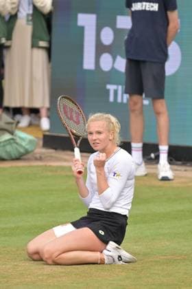 01.07.2023, xbrx, Tennis Bad Homburg Open WTA, Tennis Damen 250, emspor, v.l. FINALS, winner, siegerin, Siniakova, Katerina (CZE), jubelt, jubeln nach Spielende, freude Bad Homburg