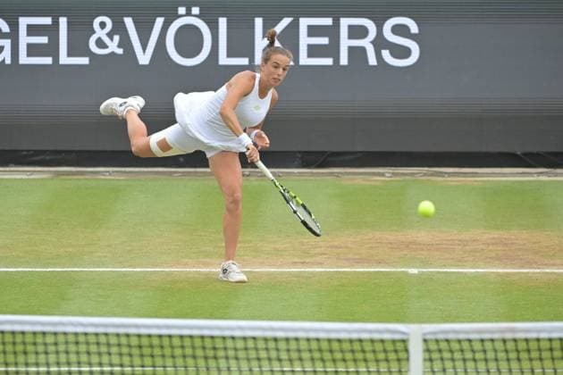 01.07.2023, xbrx, Tennis Bad Homburg Open WTA, Tennis Damen 250, emspor, v.l. FINALS, Bronzetti, Lucia (ITA), spielt den Ball, fokussiert, konzentriert Bad Homburg