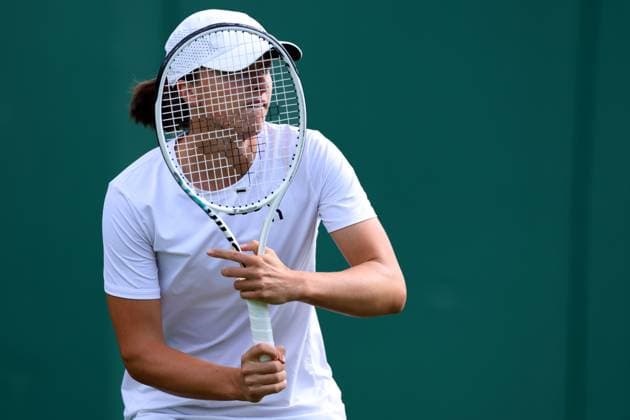 1st July 2023; All England Lawn Tennis and Croquet Club, London, England: Wimbledon Tennis Tournament Practice Day; Iga Swiatek during her practice session  ActionPlus12525971 ShaunxBrooks