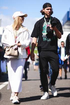 FORMULA 1 - GP of Austria 2023 SPIELBERG,AUSTRIA,02.JUL.23 - MOTORSPORTS, FORMULA 1 - Grand Prix of Austria, Red Bull Ring. Image shows Anna Seidel (GER) and Moritz Seider (Detroit Red Wings).  GEPAxpictures xDanielxGoetzhaber