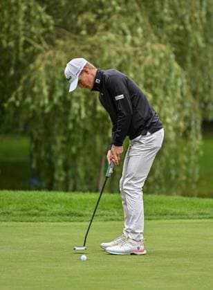 2nd July 2023; The Belfry, Sutton Coldfield, West Midlands, England: Betfred British Masters Golf, Day 4; Marcus Kinhult makes his putt on the 12th green  ActionPlus12526210 GodfreyxPitt