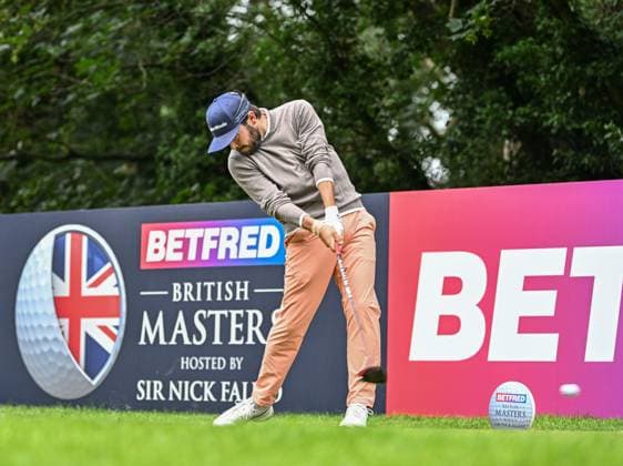 2nd July 2023; The Belfry, Sutton Coldfield, West Midlands, England: Betfred British Masters Golf, Day 4; Angel Hidalgo drives on the 14th  ActionPlus12526212 GodfreyxPitt