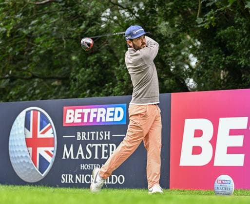 2nd July 2023; The Belfry, Sutton Coldfield, West Midlands, England: Betfred British Masters Golf, Day 4; Angel Hidalgo drives on the 14th  ActionPlus12526213 GodfreyxPitt
