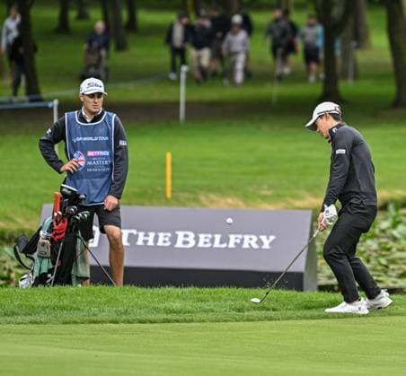 2nd July 2023; The Belfry, Sutton Coldfield, West Midlands, England: Betfred British Masters Golf, Day 4; Jazz Janewattananond chips onto the 12th green  ActionPlus12526220 GodfreyxPitt