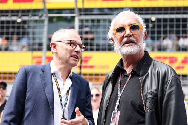 FORMULA 1 - GP of Austria 2023 SPIELBERG,AUSTRIA,02.JUL.23 - MOTORSPORTS, FORMULA 1 - Grand Prix of Austria, Red Bull Ring. Image shows CEO Stefano Domenicali (F1) and Flavio Briatore.  GEPAxpictures xDanielxGoetzhaber