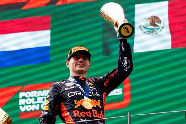 FORMULA 1 - GP of Austria 2023 SPIELBERG,AUSTRIA,02.JUL.23 - MOTORSPORTS, FORMULA 1 - Grand Prix of Austria, Red Bull Ring, podium. Image shows Max Verstappen (NED Red Bull Racing).  GEPAxpictures xMatthiasxTrinkl