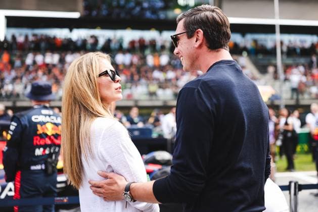 FORMULA 1 - GP of Austria 2023 SPIELBERG,AUSTRIA,02.JUL.23 - MOTORSPORTS, FORMULA 1 - Grand Prix of Austria, Red Bull Ring. Image shows Victoria Swarovski and Mark Mateschitz.  GEPAxpictures xDanielxGoetzhaber