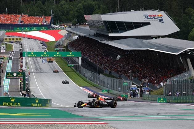 F1 Austrian Grand Prix 2023 Max Verstappen of Red Bull Racing during the Formula 1 Austrian Grand Prix at Red Bull Ring in Spielberg, Austria on July 2, 2023. Sergio Perez of Red Bull Racing Austria  Copyright: xJakubxPorzyckix originalFilename:porzycki-f1austri230702_npgJ3.jpg