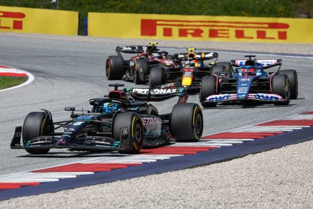 63 George Russell (GBR, Mercedes-AMG Petronas F1 Team), F1 Grand Prix of Austria at Red Bull Ring on July 2, 2023 in Spielberg, Austria. (Photo by HOCH ZWEI) Spielberg Austria