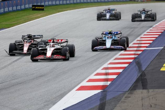 20 Kevin Magnussen (DNK, MoneyGram Haas F1 Team), 77 Valtteri Bottas (FIN, Alfa Romeo F1 Team Stake), 10 Pierre Gasly (FRA, BWT Alpine F1 Team), F1 Grand Prix of Austria at Red Bull Ring on July 2, 2023 in Spielberg, Austria. (Photo by HOCH ZWEI) Spielberg Austria