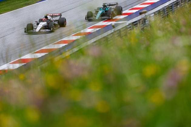 22 Yuki Tsunoda (JPN, Scuderia AlphaTauri), 18 Lance Stroll (CAN, Aston Martin Aramco Cognizant F1 Team), F1 Grand Prix of Austria at Red Bull Ring on July 2, 2023 in Spielberg, Austria. (Photo by HOCH ZWEI) Spielberg Austria