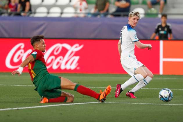 UEFA U21, U 21 EM, England - Portugal, Viertelfinale, 02.07.2023, Kutaissi Anthony GORDON ( 11, England), UEFA U21-Fussball-Europameisterschaft in Rumaenien und Georgien, England - Portugal, Viertelfinale, 02.07.2023, Ramas-Schengelia-Stadion, Kutaissi Copyright: xBEAUTIFULxSPORTS Meuselx