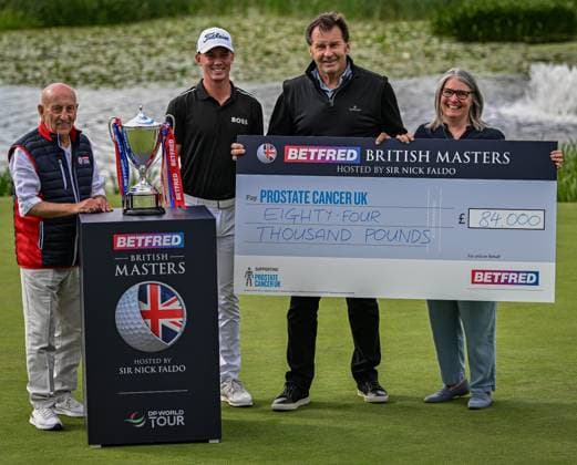 2nd July 2023; The Belfry, Sutton Coldfield, West Midlands, England: Betfred British Masters Golf, Day 4; During the tournament thousands of pounds were raised for Prostate Cancer UK  ActionPlus12526639 GodfreyxPitt