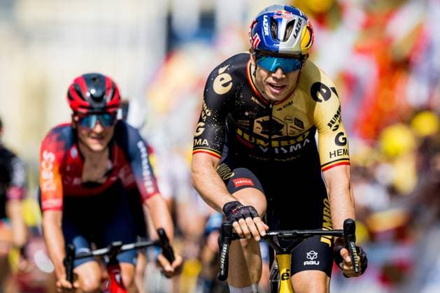 Sport Themen der Woche KW26 Sport Bilder des Tages Belgian Wout Van Aert of Jumbo-Visma pictured in action during the second stage of the Tour de France cycling race, a 208,9 km race from Vitoria-Gasteiz to San Sebastian, Spain, Sunday 02 July 2023. This year s Tour de France takes place from 01 to 23 July 2023. JASPERxJACOBS  x69919616x