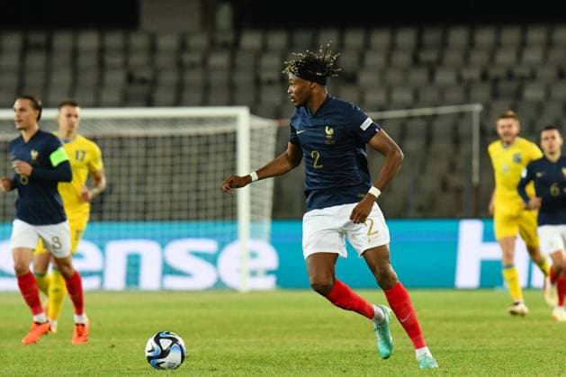 UEFA European Under-21 Championship Qualifying, Quarter Final: France U21, U 21 vs Ukraine U21 Mohamed Simakan in action during UEFA European Under-21 Championship Qualifying, Quarter Final: France U21 vs Ukraine U21, disputed on Cluj Arena Stadium, 02 July 2023 Cluj-Napoca Cluj Arena Romania Copyright: xAncaxTepeix