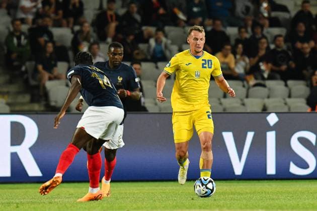 UEFA European Under-21 Championship Qualifying, Quarter Final: France U21, U 21 vs Ukraine U21 Oleksiy Kashchuk in action during UEFA European Under-21 Championship Qualifying, Quarter Final: France U21 vs Ukraine U21, disputed on Cluj Arena Stadium, 02 July 2023 Cluj-Napoca Cluj Arena Romania Copyright: xAncaxTepeix
