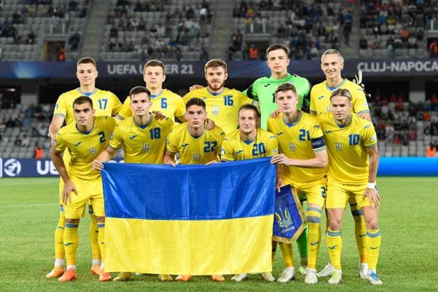 UEFA European Under-21 Championship Qualifying, Quarter Final: France U21, U 21 vs Ukraine U21 Players of Ukraine during UEFA European Under-21 Championship Qualifying, Quarter Final: France U21 vs Ukraine U21, disputed on Cluj Arena Stadium, 02 July 2023 Cluj-Napoca Cluj Arena Romania Copyright: xAncaxTepeix