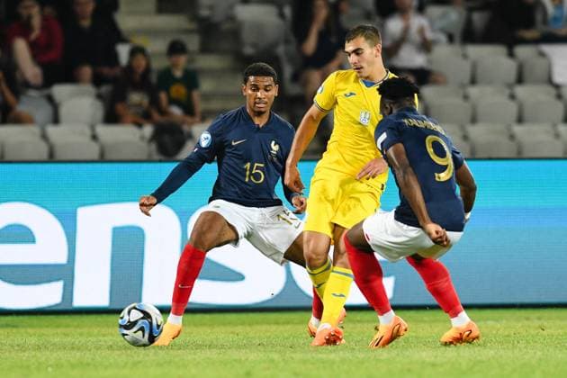 UEFA European Under-21 Championship Qualifying, Quarter Final: France U21, U 21 vs Ukraine U21 Amine Adli in action during UEFA European Under-21 Championship Qualifying, Quarter Final: France U21 vs Ukraine U21, disputed on Cluj Arena Stadium, 02 July 2023 Cluj-Napoca Cluj Arena Romania Copyright: xAncaxTepeix
