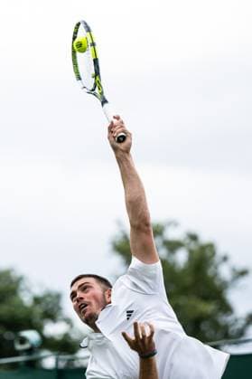 230703 Maximilian Marterer of Germany competes in a first round singles tennis match during day 1 of Wimbledon on July 3, 2023 in London. Photo: Jesper Zerman BILDBYRAN COP 234 JZ0389 tennis wimbledon day 1 bbeng Copyright: JESPERxZERMAN BB230703JZ004
