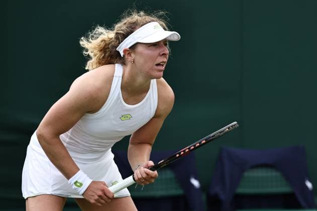 Anna-Lena Friedsam, GER, during first round of 2023 All England Lawn Tennis Championships at Wimbledon, womens singles, London, 03 07 2023; -