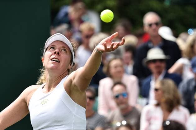 Anna-Lena Friedsam, GER, during first round of 2023 All England Lawn Tennis Championships at Wimbledon, womens singles, London, 03 07 2023; -
