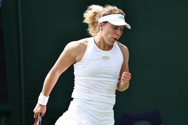 Anna-Lena Friedsam, GER, during first round of 2023 All England Lawn Tennis Championships at Wimbledon, womens singles, London, 03 07 2023; -