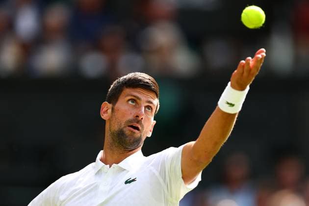 Mandatory Credit: Photo by Simon Dael Shutterstock (13992952cm) Novak Djokovic during his first round match Wimbledon Tennis Championships, Day 1, The All England Lawn Tennis and Croquet Club, London, UK - 03 Jul 2023 Wimbledon Tennis Championships, Day 1, The All England Lawn Tennis and Croquet Club, London, UK - 03 Jul 2023  Copyright: xSimonxDael Shutterstockx 13992952cm