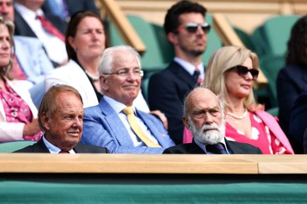 Mandatory Credit: Photo by Simon Dael Shutterstock (13992952cv) Prince Michael of Kent and David Gower watching the action from the Royal Box Wimbledon Tennis Championships, Day 1, The All England Lawn Tennis and Croquet Club, London, UK - 03 Jul 2023 Wimbledon Tennis Championships, Day 1, The All England Lawn Tennis and Croquet Club, London, UK - 03 Jul 2023  Copyright: xSimonxDael Shutterstockx 13992952cv