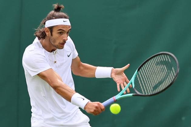 TENNIS - Wimbledon 2023 LONDON,ENGLAND,03.JUL.23 - TENNIS - ATP, Tennis Herren World Tour, Wimbledon, Grand Slam. Image shows Lorenzo Musetti (ITA).  GEPAxpictures xAlanxGrieves
