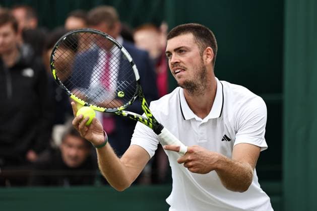 Maximilian Marterer, GER, during first round of 2023 All England Lawn Tennis Championships at Wimbledon, gentlemens singles, London, 03 07 2023; -