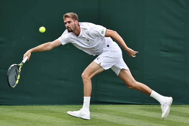Oscar Otte, GER, during first round of 2023 All England Lawn Tennis Championships at Wimbledon, gentlemens singles, London, 03 07 2023; -