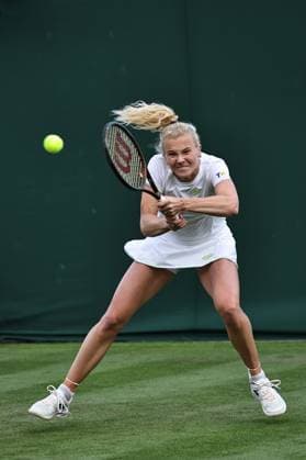 Katerina Siniakova, CZE, during first round of 2023 All England Lawn Tennis Championships at Wimbledon, womens singles, London, 03 07 2023; -