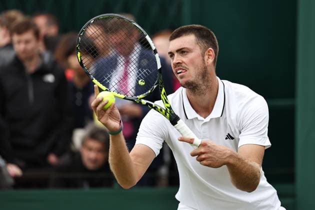 Maximilian Marterer, GER, during first round of 2023 All England Lawn Tennis Championships at Wimbledon, gentlemens singles, London, 03 07 2023; -