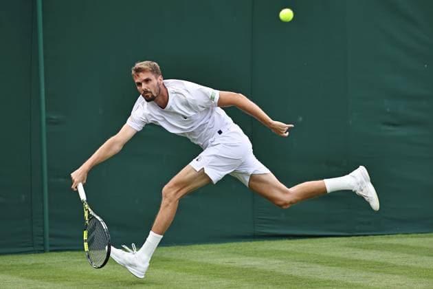 Oscar Otte, GER, during first round of 2023 All England Lawn Tennis Championships at Wimbledon, gentlemens singles, London, 03 07 2023; -