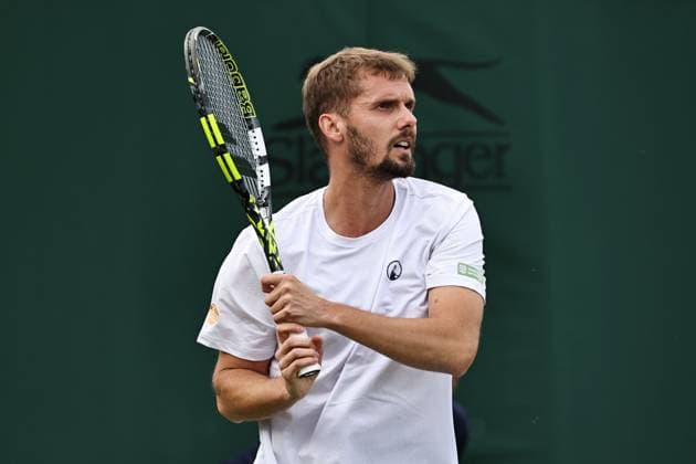 Oscar Otte, GER, during first round of 2023 All England Lawn Tennis Championships at Wimbledon, gentlemens singles, London, 03 07 2023; -