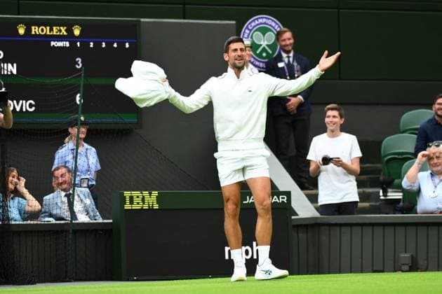 Wimbledom Championships Day 1 Novak Djokovic (SRB) plays his first round match at the 2023 Wimbledon Championships at the AELTC in London, UK on July 3, 2023. Photo by Corinne Dubreuil ABACAPRESS.COM London United Kingdom  Copyright: xDubreuilxCorinne ABACAx 859389_020 DubreuilxCorinne ABACAx 859389_020