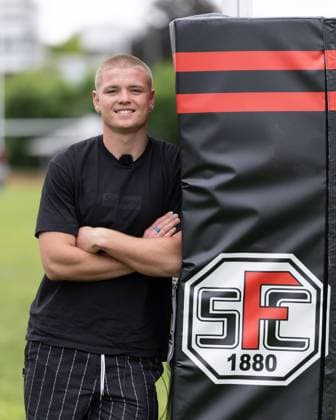 SC Frankfurt 1880 - SC Neuenheim, Bundesligafinale Der Wahl-Neuseeländer Anton Segner zu Besuch bei seinem Heimatverein SC Frankfurt 1880. Finale der Rugby-Bundesliga zwischen dem SC Frankfurt 1880 und dem SC Neuenheim am 1. Juli 2023 in Frankfurt am Main., Frankfurt Hessen Deutschland Sportanlage des SC Frankfurt 1880 *** SC Frankfurt 1880 SC Neuenheim, Bundesliga Final The choice New Zealander Anton Segner to visit his hometown club SC Frankfurt 1880 Final of the Rugby Bundesliga between SC Frankfurt 1880 and SC Neuenheim on 1 July 2023 in Frankfurt am Main , Frankfurt Hesse Germany Sports facility of SC Frankfurt 1880