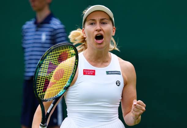 Mandatory Credit: Photo by Javier Garcia Shutterstock (13995877ds) Daria Saville during her first round match Wimbledon Tennis Championships, Day 2, The All England Lawn Tennis and Croquet Club, London, UK - 04 Jul 2023 Wimbledon Tennis Championships, Day 2, The All England Lawn Tennis and Croquet Club, London, UK - 04 Jul 2023  Copyright: xJavierxGarcia Shutterstockx 13995877ds
