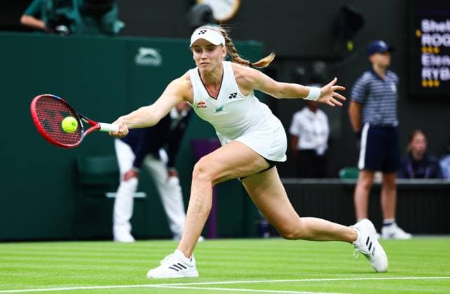Mandatory Credit: Photo by Simon Dael Shutterstock (13995905ca) Elena Rybakina Wimbledon Tennis Championships, Day 2, The All England Lawn Tennis and Croquet Club, London, UK - 04 Jul 2023 Wimbledon Tennis Championships, Day 2, The All England Lawn Tennis and Croquet Club, London, UK - 04 Jul 2023  Copyright: xSimonxDael Shutterstockx 13995905ca