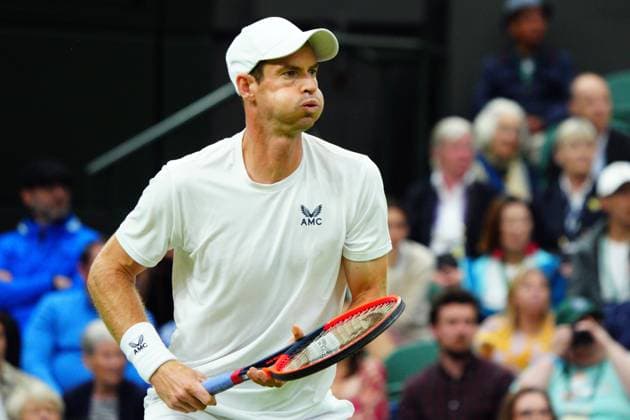 Mandatory Credit: Photo by Javier Garcia Shutterstock (13995877gc) Andy Murray puffs out his cheeks during his first round match Wimbledon Tennis Championships, Day 2, The All England Lawn Tennis and Croquet Club, London, UK - 04 Jul 2023 Wimbledon Tennis Championships, Day 2, The All England Lawn Tennis and Croquet Club, London, UK - 04 Jul 2023  Copyright: xJavierxGarcia Shutterstockx 13995877gc