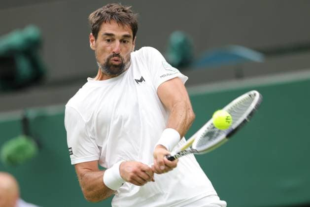 Jeremy Chardy, FRA, during first round of 2023 All England Lawn Tennis Championships at Wimbledon, gentlemens singles, London, 04 07 2023; -