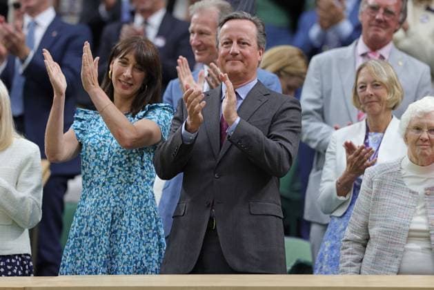David Cameron, GBR, former prime minister, during first round of 2023 All England Lawn Tennis Championships at Wimbledon, gentlemens singles, London, 04 07 2023; -