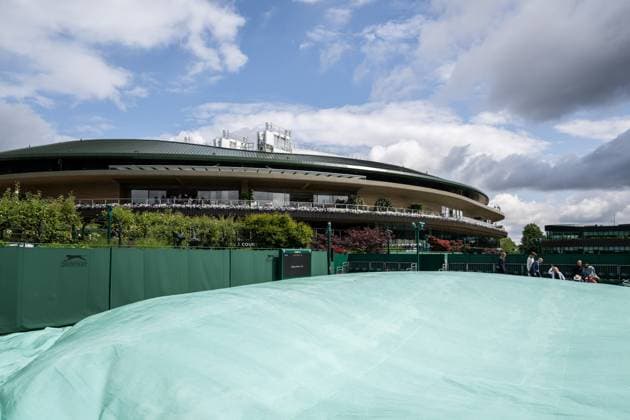 230705 View of court 14 and no.1 court in the background during day 3 of Wimbledon on July 5, 2023 in London. Photo: Jesper Zerman BILDBYRAN COP 234 JZ0391 tennis wimbledon day 3 bbeng Copyright: JESPERxZERMAN BB230705JZ003